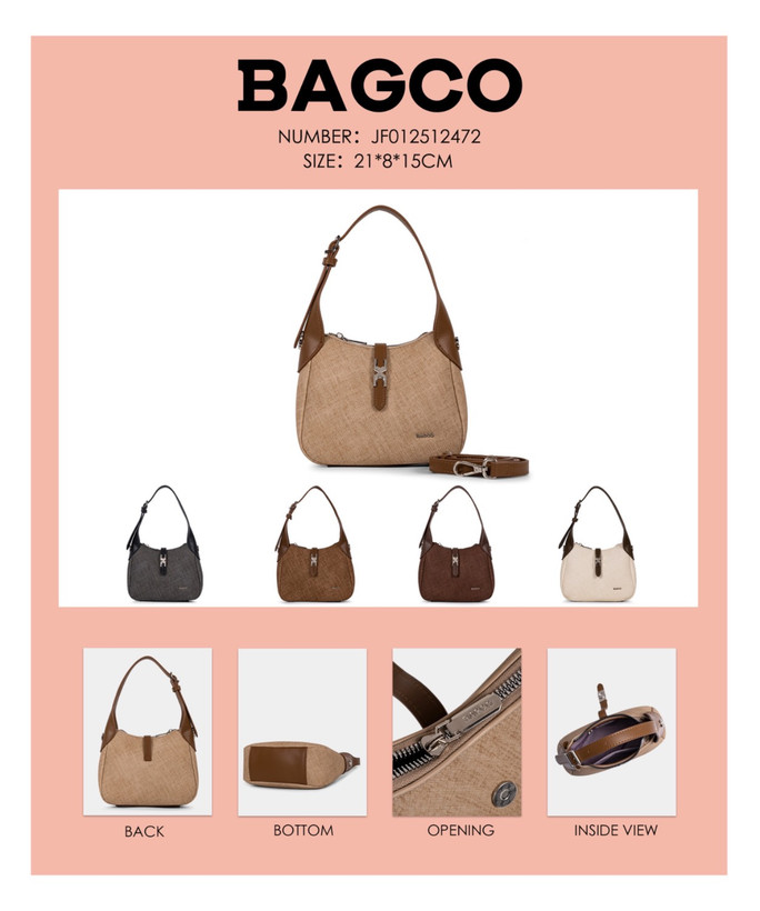 کیف زنانه وارداتی از برند BAGCO کد 2472 با چرم ضد خش و خط