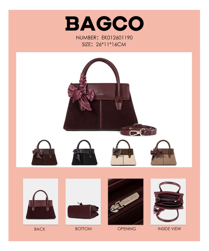 کیف زنانه وارداتی از برند BAGCO کد 1190 با چرم ضد خش و خط